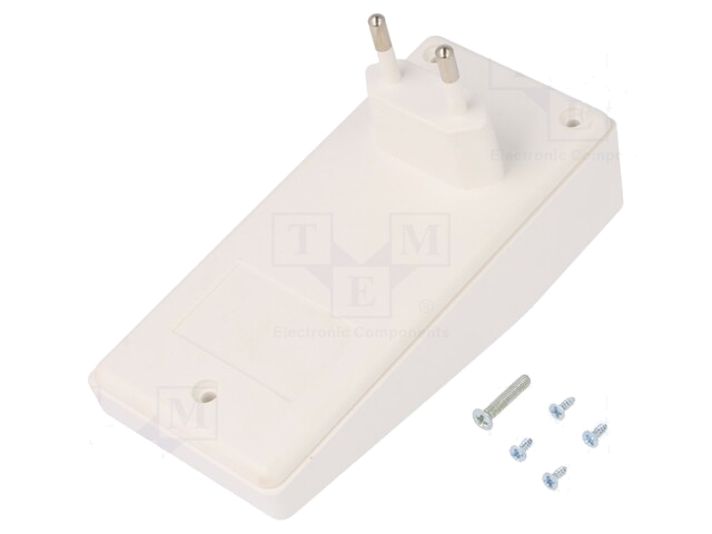 Behuizing: voor voedingseenheid; X: 120mm; Y: 56mm; Z: 18mm; ABS; wit Behuizing: voor voedingseenheid; X: 120mm; Y: 56mm; Z: 18mm; ABS; wit